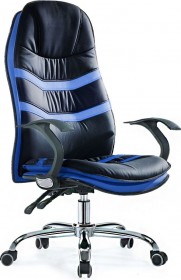 Кресло компьютерное офисное SB-A325 чёрное с синими вставками (SB)