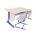 Парта трансформер СУТ-17-04 с подвесной тумбой (2 ящика и пенал) и задней приставкой (столешница с приставкой 120*88, подвижная часть 75*55 см) цвет клён без рисунка