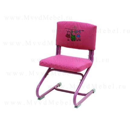 Школьный стул регулируемый СУТ-01 сиденье/спинка - серый пластик, каркас розовый (без чехла)
