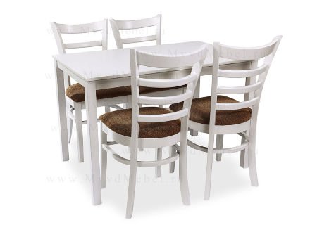 Стол обеденный ES-2 белый деревянный классический