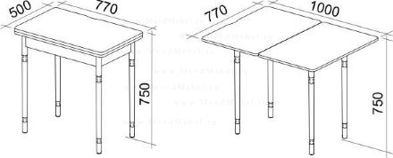Обеденный стол раскладной с ящиком (нишей), модель &quot;Орфей-8&quot;, цвет дуб кобург
