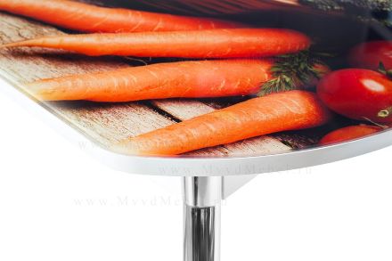 Стол раздвижной SIENALE-Овощи стеклянный с фотопечатью