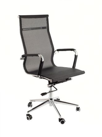 Офисное кресло RT-01Q чёрное с механизмом качания и фиксацией (BM)