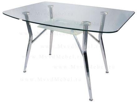 Прямоугольный обеденный стол ДЖУЛИЯ-1 прозрачное стекло (GT-AD)