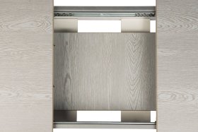 Стол раздвижной SIENALE белое стекло дуб швейцарский каркас (смайл)